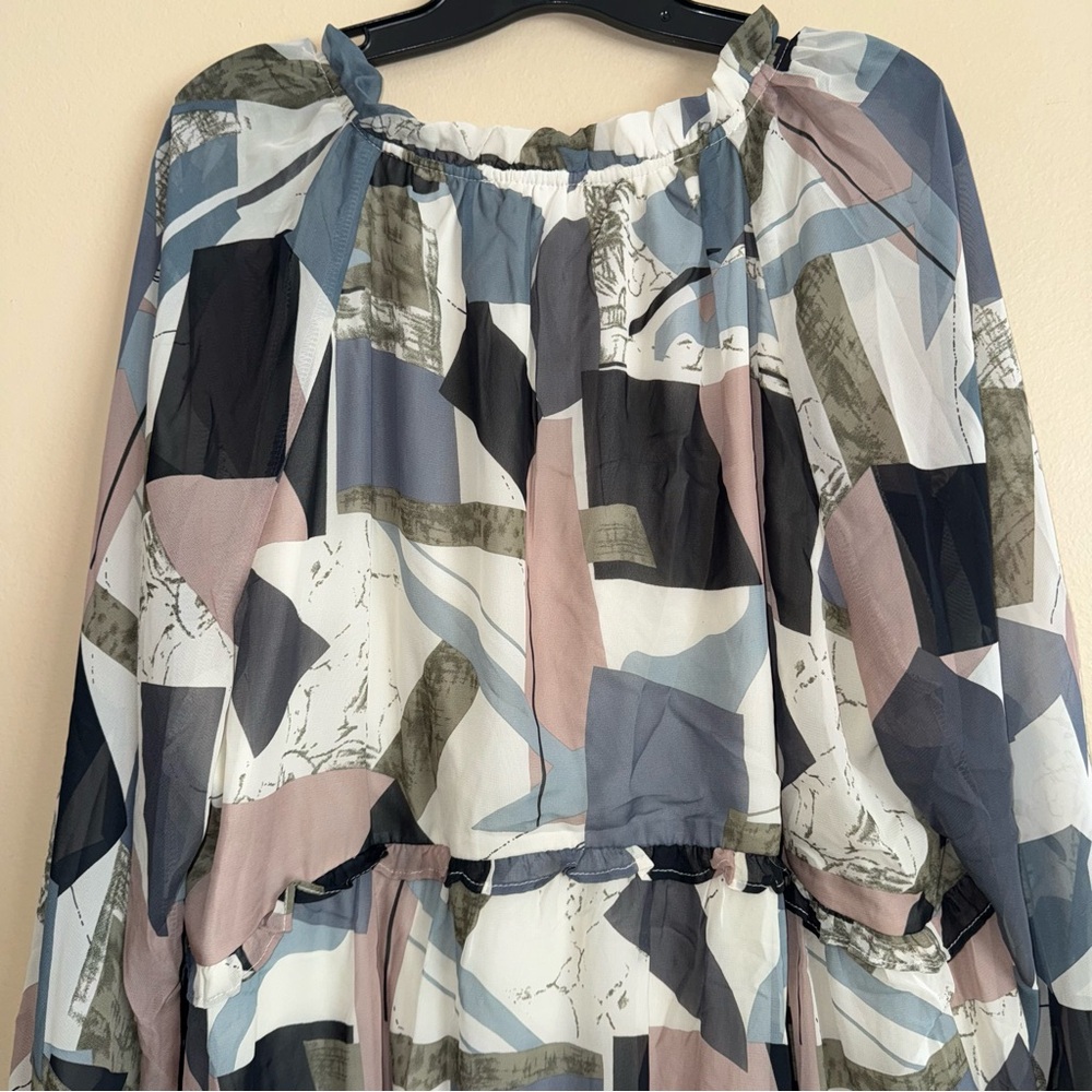 Entro Plus Size Abstract Patterned Swing Dress Si… - image 8